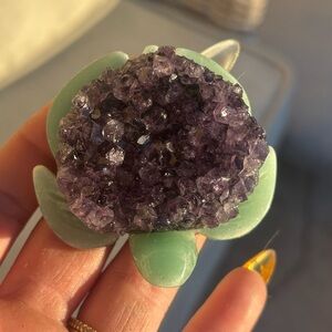 Green and Purple Crystal Lotus Decor